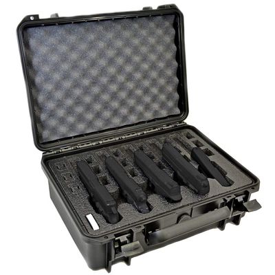 5 Pistol 18 Magazine DORO Gun Case with Black Custom Foam Insert - Waterproof, Heavy Duty - Tactical Firearms and Ammunition Holder, 18 x 14 x 7-Inches