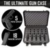 5 Pistol 18 Magazine DORO Gun Case with Black Custom Foam Insert - Waterproof, Heavy Duty - Tactical Firearms and Ammunition Holder, 18 x 14 x 7-Inches view 3