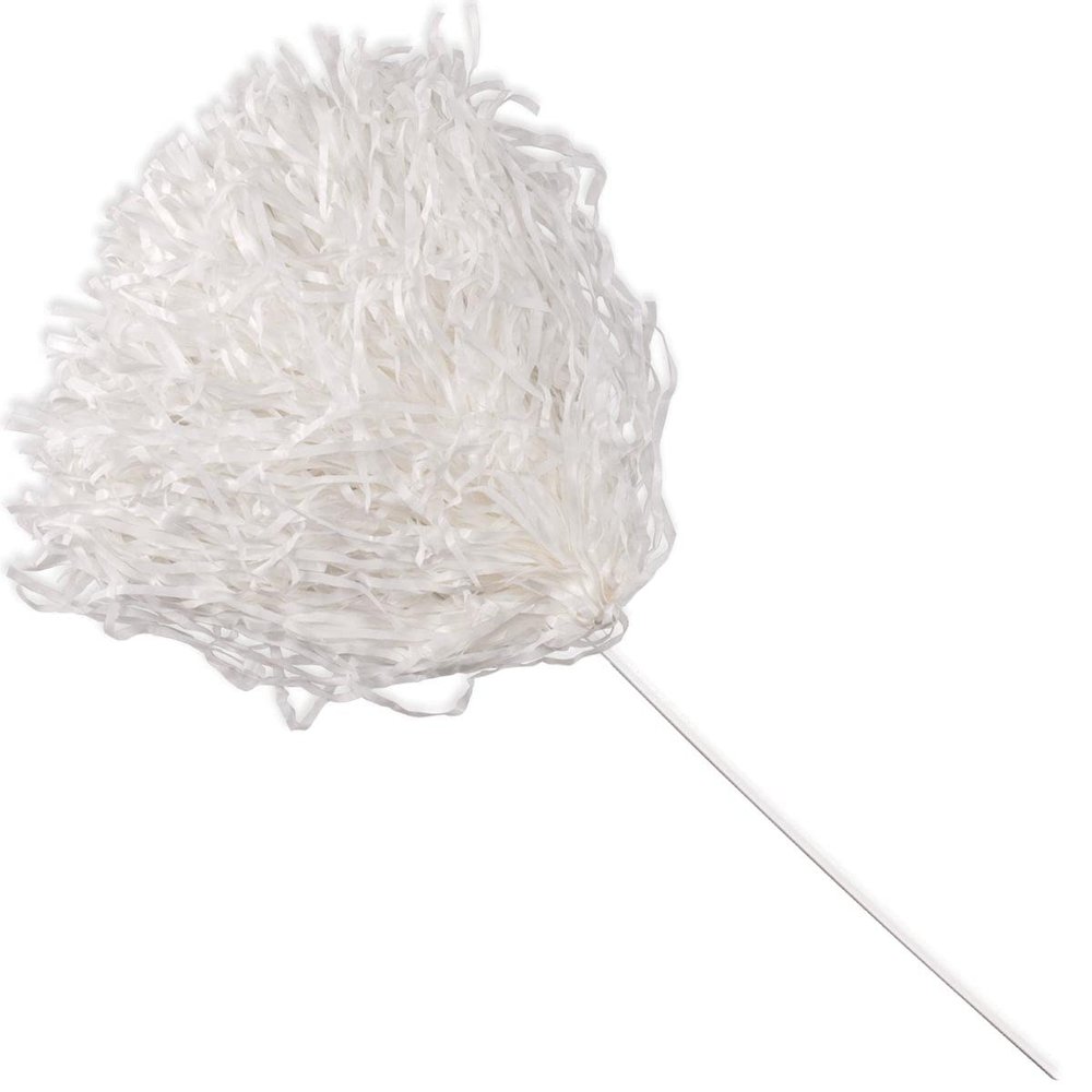 Anderson's Premium White School Spirit Shakers, Cheerleader Pom Poms, Sports Fan, Football, Basketball, Homecoming, Squad, Team, Party, Dance Club, Performance, Competition, Celebration Pack of 10