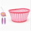 ANZOME Girls Bike Basket with Daisy Bell & Streamers, Kids Bicycle Handlebar Basket for 1216 Inch Bikes, Pink Woven Bike Accessories for Girls, Christmas for Little Riders view 1