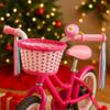 ANZOME Girls Bike Basket with Daisy Bell & Streamers, Kids Bicycle Handlebar Basket for 1216 Inch Bikes, Pink Woven Bike Accessories for Girls, Christmas for Little Riders view 3