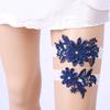 Beautiful Pink Lace Bridal Garter Set with Rhinestone Wedding Garters for Brides view 2