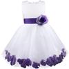 easyforever Kids Sleeveless Petal Bowknot Back Flower Girls Dress Princess Pageant Party Bridesmaid Ball Gown Purple 3 view 2