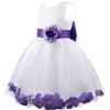 easyforever Kids Sleeveless Petal Bowknot Back Flower Girls Dress Princess Pageant Party Bridesmaid Ball Gown Purple 3 view 3