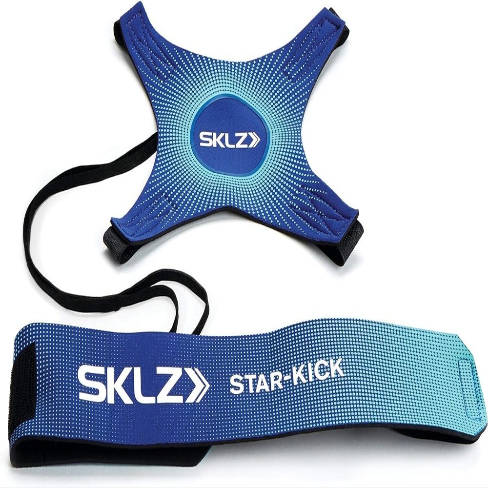SKLZ Star-Kick Hands-Free Adjustable Solo Soccer Trainer - Fits Ball Sizes 3, 4, and 5 (Cobalt)
