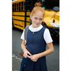 French Toast Girls 4-14 Pleated Jumper with Heart Zipper - Navy, 6X view 4
