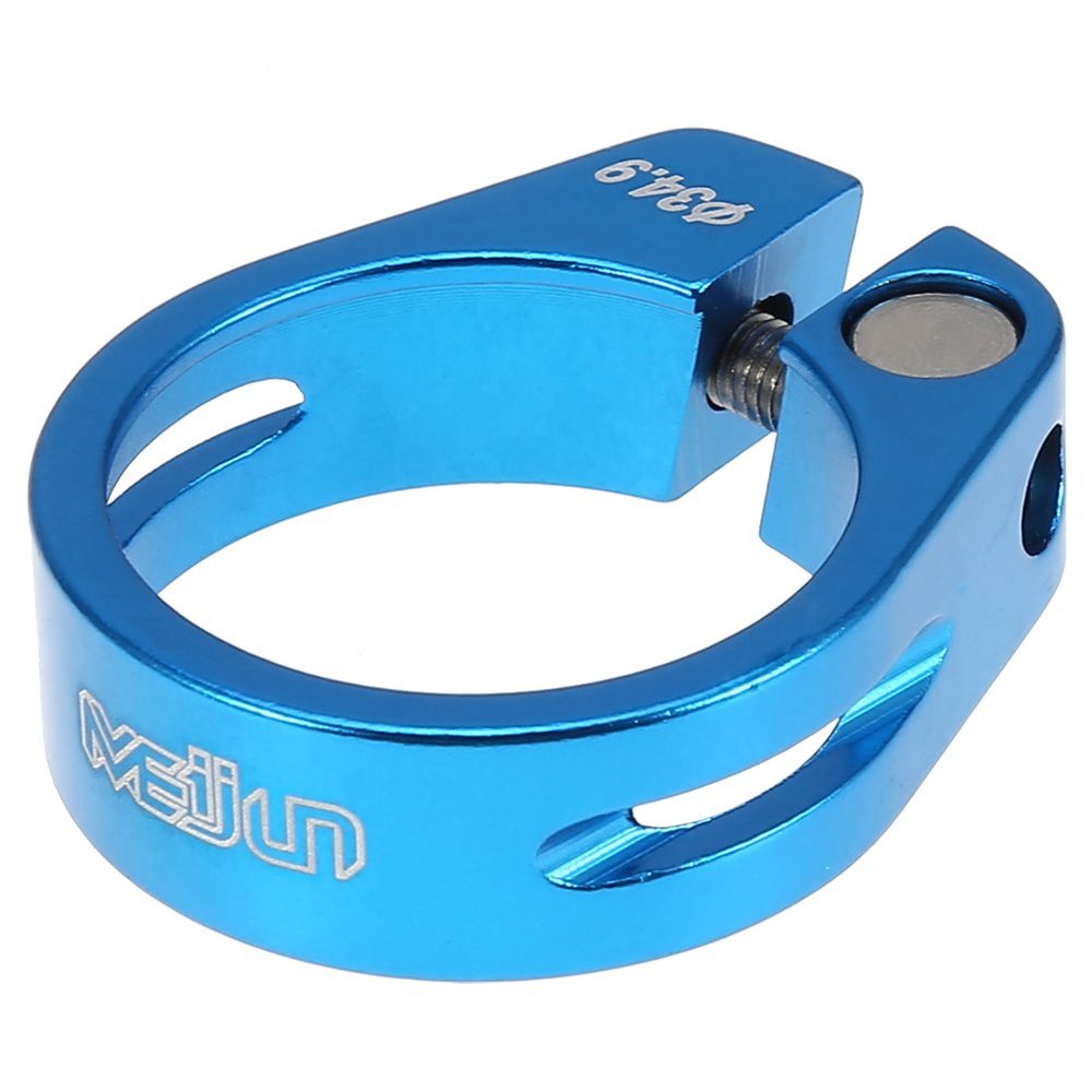 Seat Post Clamp, 34.9mm Aluminum Alloy Seat Post Clip for Mountain & Road Bikes Cycling Seat Post Lock(Blue) And Spare Parts 34.9 Seatpost Clamp Seatpost Clamp
