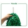 Hooshing 12PCS Green Pom Poms Cheerleading Metallic Foil Pompoms with Plastic Handles for Team Spirit Sports Dance Party view 2