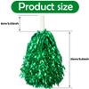 Hooshing 12PCS Green Pom Poms Cheerleading Metallic Foil Pompoms with Plastic Handles for Team Spirit Sports Dance Party view 4