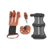 SHARROW Archery Protective Gear Set Finger Protector Glove 3 Straps Arm Guard Thumb Finger Tab Protector Adjustable Size Archery Arm Finger Protector Fits for Hunting Recurve Bow view 2