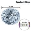 Hooshing 2PCS Silver Pom Poms Cheerleading with Baton Handle for Team Spirit School Sports Dance Cheering view 2