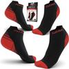 Physix Gear Short Compression Socks for Men & Women - Best Low Compression Socks Women & Men with Arch Support, Ideal for Running, Plantar Fasciitis comfort, and Swelling - Ankle, Black/Red, S/M view 2