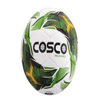 Cosco Delta Force Rubber Laminate Hand-Sewn Football Size 5, Multi-Colour