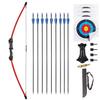Mxessua 45" Youth Bow and Arrows Set for Kids 8-12 Teens Recurve Archery Beginner Gift Longbow Kit 9 Arrows, 4 Target Face Toy for Backyard Game Age 12-14 14-16 Red view 1