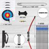 Mxessua 45" Youth Bow and Arrows Set for Kids 8-12 Teens Recurve Archery Beginner Gift Longbow Kit 9 Arrows, 4 Target Face Toy for Backyard Game Age 12-14 14-16 Red view 3