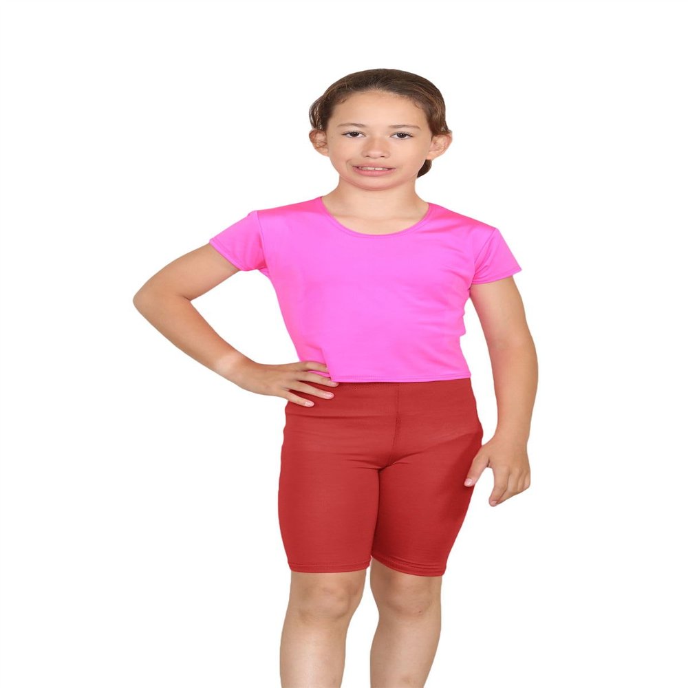 Janisramone Girls Shorts - Sports Cycling Shorts for Girls - Bike, Dance, Cycling Shorts for Kids Rust