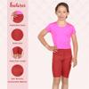 Janisramone Girls Shorts - Sports Cycling Shorts for Girls - Bike, Dance, Cycling Shorts for Kids Rust view 4