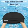 Aegend Swim Caps for Long Hair, Durable Silicone Swimming Caps for Women Men Adults Youths, Easy to Put On and Off, Waterproof Swim Hats Bathing Caps to Keep Hair Dry, 2 Pack, Black Blue view 4