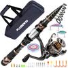 PLUSINNO Fishing Rod and Reel Combos, Toray 24-Ton Carbon Matrix Telescopic Fishing Rod, 12 +1 Shielded Bearings Stainless Steel BB Spinning Reel view 1