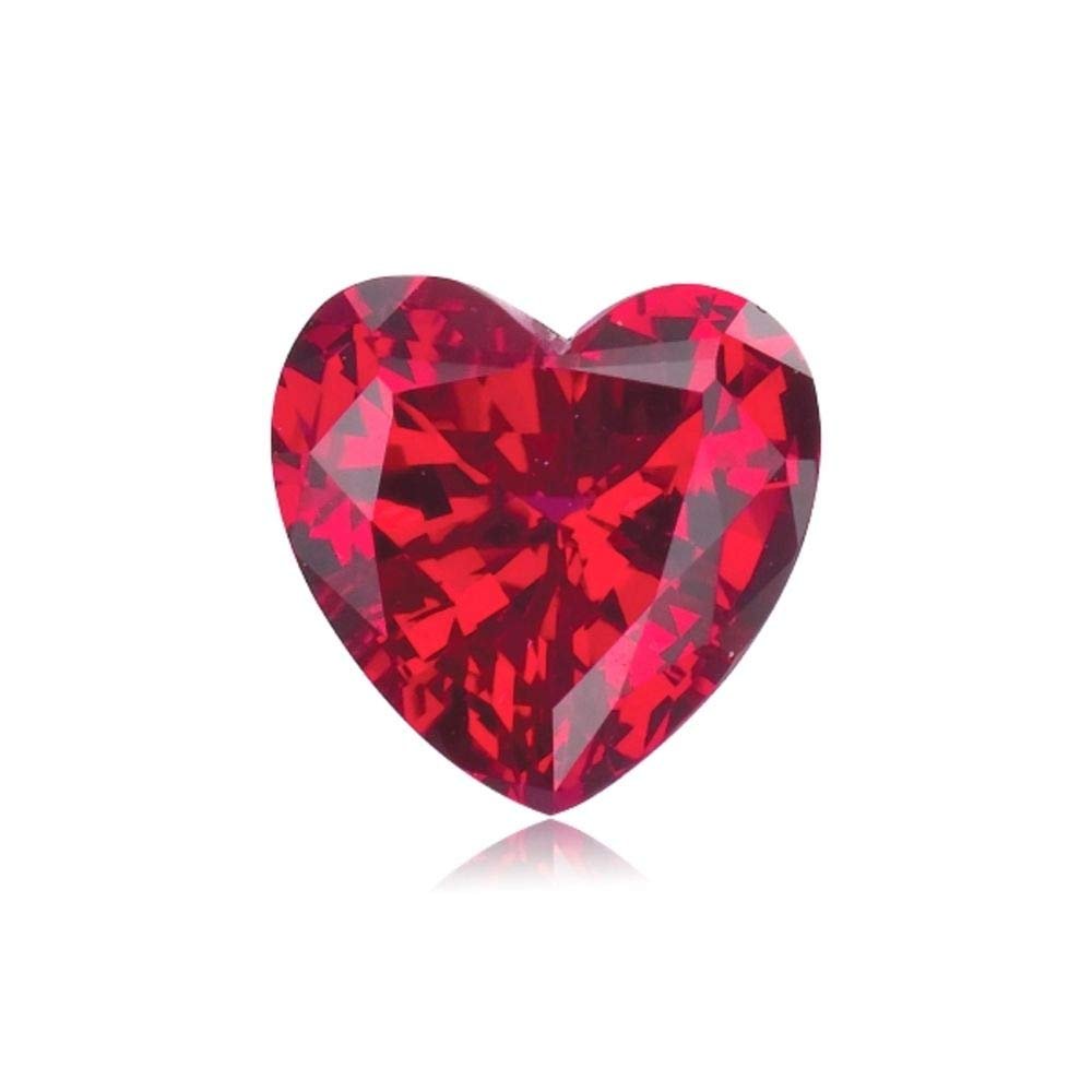 0.32-0.40 Cts of 4 mm AAA Heart Cut Swiss Rough Synthetic Corundum Ruby (1 pc) Loose Gemstone
