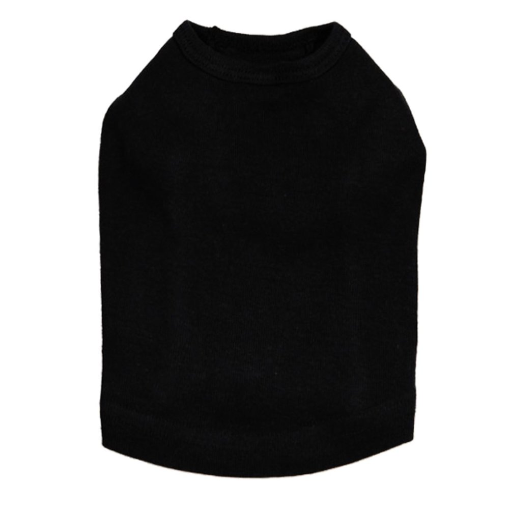 4XL - Black Plain, Blank Dog Tank/t-Shirt