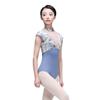 118141028 Fashion Leotards Floral Velvet Ballet Dancewear Ballet Leotards (S, Grey) view 2