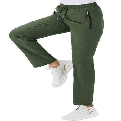 BGOWATU Women's Hiking Cargo Pants Quick Dry Lightweight Water Resistant Joggers Pants Zipper Pockets (Army Green,US XL)
