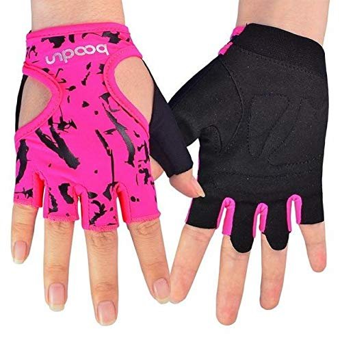 Anixl Women Slip-Resistant Half- Finger Gloves for Cycling Body Building