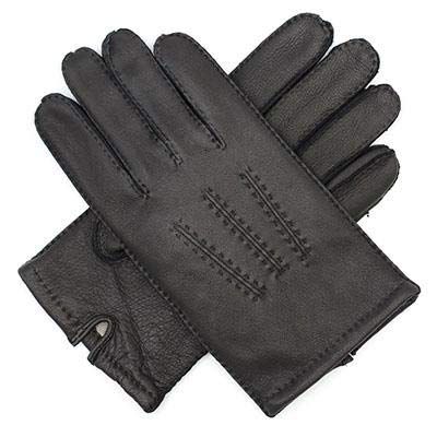 Anixl Mens Winter Leather Gloves Vintage Finished Cashmere Wool