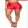Women's Sexy Shiny Metallic Liquid Wet Look High Waist Shorts Hot Pants Dance Yoga Booty Shorts Clubwear (Red, L) view 1