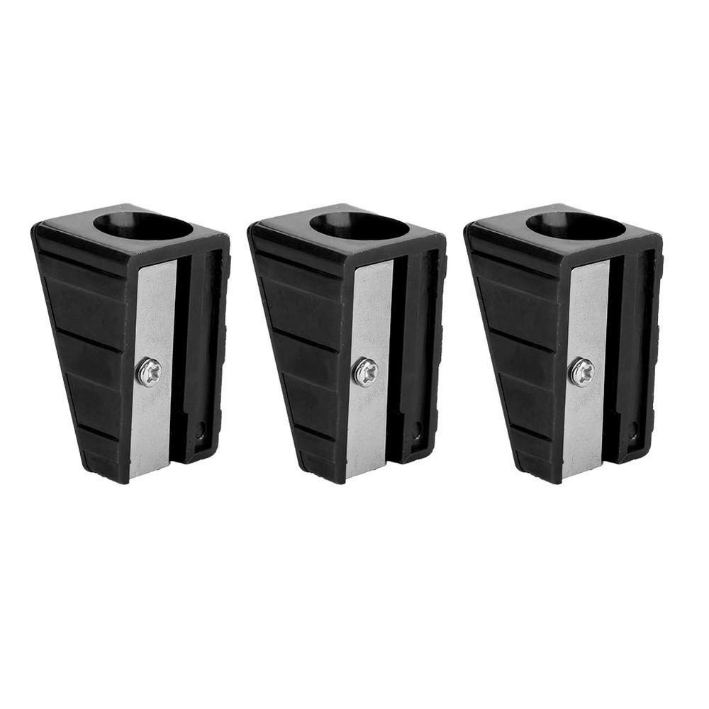 Alomejor 3PCS Cue Tip Trimmer Portable Billiard Cue Tip Repair Shaper Trimmer Tool Pencil Sharpener Design for Billiard Pool Cue Snooker Tips(Black)