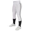 CHAMPRO womens Low-rise Youth Softball With Tournament Traditional Low Rise Pant w/Braid, White,black Pipe, Small US view 1