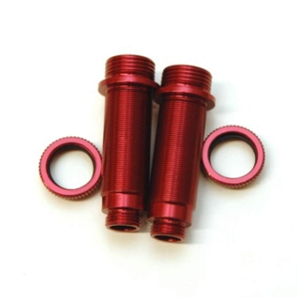 STRC Alum.Threaded Rear Shock Bodies w/O-Ring Collar Red/Red: Granite/Vorteks