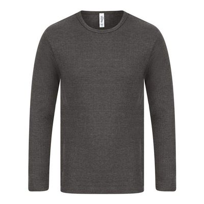 Absolute Apparel Mens Thermal Long Sleeve T-Shirt (M) (Charcoal)