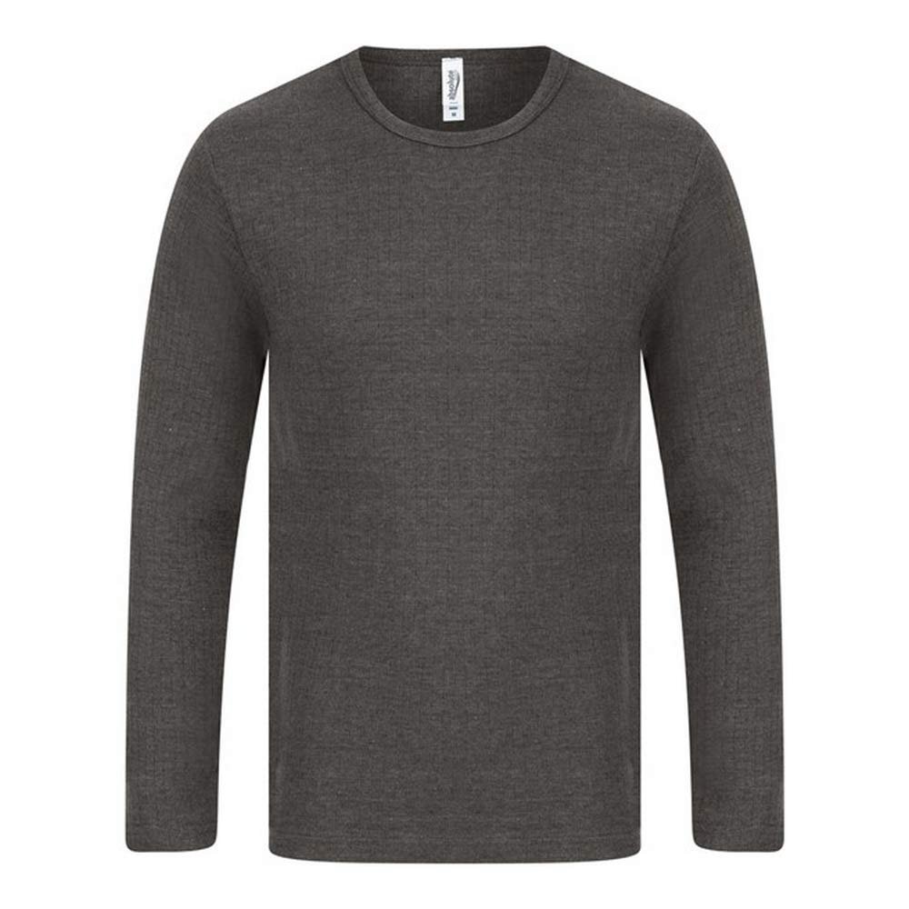 Absolute Apparel Mens Thermal Long Sleeve T-Shirt (M) (Charcoal)