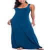 EXCHIC Women's Sexy Tank Top Maxi Long Dress Casual Sleeveless Summer Beach Dress (XL, Ink Blue) view 1