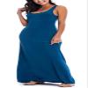 EXCHIC Women's Sexy Tank Top Maxi Long Dress Casual Sleeveless Summer Beach Dress (XL, Ink Blue) view 3
