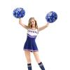 Hooshing 2 Pack Pom Poms Cheerleading Blue and Silver Pompoms with Baton Handle for Team Sports Spirit Dance Cheering view 3