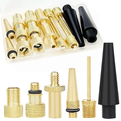 Hyacinth 16PCS Premium Brass Presta and Schrader Valve Adapter, Bike Tire Valve Adapters, Ball Pump Needle, Adapters Kit as Inflation Devices and Accessories fit for Standard Pump or Air Compressor