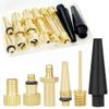 Hyacinth 16PCS Premium Brass Presta and Schrader Valve Adapter, Bike Tire Valve Adapters, Ball Pump Needle, Adapters Kit as Inflation Devices and Accessories fit for Standard Pump or Air Compressor view 1