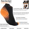 Physix Gear Short Compression Socks for Men & Women - Best Low Compression Socks Women & Men with Arch Support, Ideal for Running, Plantar Fasciitis Comfort, and Swelling - Ankle, Black/Orange, S/M view 3