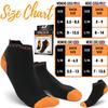 Physix Gear Short Compression Socks for Men & Women - Best Low Compression Socks Women & Men with Arch Support, Ideal for Running, Plantar Fasciitis Comfort, and Swelling - Ankle, Black/Orange, S/M view 4