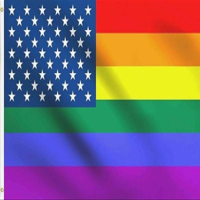 MWS 2x3 USA American Rainbow Flag Gay Lesbian Pride LGBT Peace Fast USA Shipping