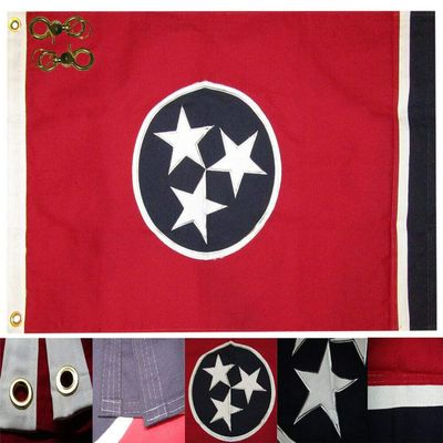MWS 2x3 State of Tennessee Premium 100% Cotton Flag 2'x3' Grommets 2 Clips