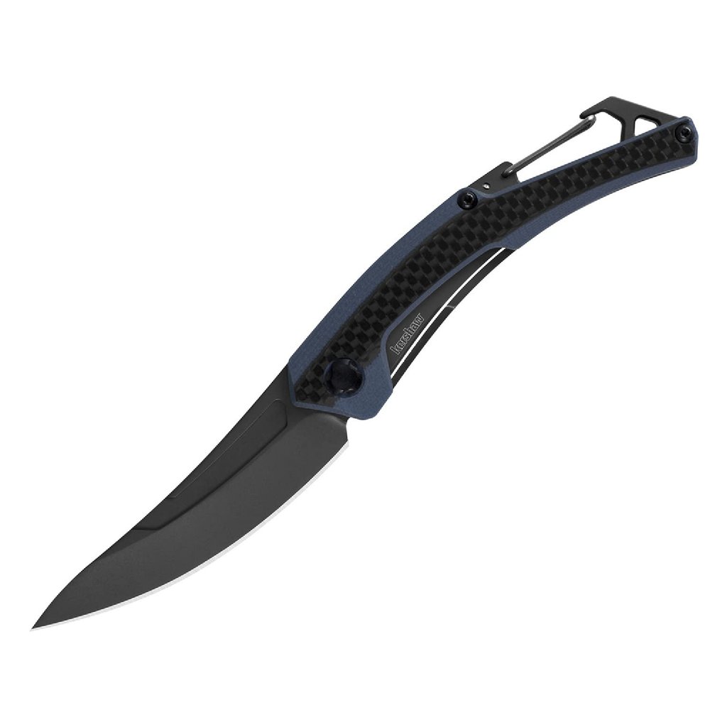 Kershaw Reverb XL Pocket Knife, Blue and Black, 3 Inch Stainless Steel Trailing Point Blade, EDC with Manual Opening, Deep Carry Pocketclip, Everyday Carry Pocket Knife for Men and Women