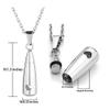 weikui Teardrop Shaped with Angel Wing Charm Initial Necklaces Ashes Holder Pendant Cremation Memorial Birthstone Jewelry (April) view 2