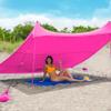 Red Suricata Family Beach Parasol - Sun Shade Canopy | UPF 50 UV Protection | Tent with 4 Aluminium Poles, 4 Pole Anchors, 4 Sandbag Anchors | Large & Portable Shelter Tarp view 4