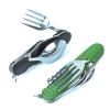 6-in-1 Multi-Function Camping Utensil Flatware Set Detachable Spoon Fork Knife Combo Mess Kit with Carrying Pouch (Black + Green) view 1