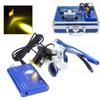 BONEW-Oral 2.5X 420MM Surgical Binocular Loupe Magnifier + 3W Clip On Head Lamp with Filter+ Aluminum Box (Blue) view 2