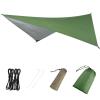 Azarxis Hammock Camping Tarp Rain Fly, Waterproof Tent Footprint Shelter Canopy Sunshade Cloth Picnic Mat for Outdoor Awning Hiking Beach Backpacking - Included Guy Lines & Stakes (Green) view 1